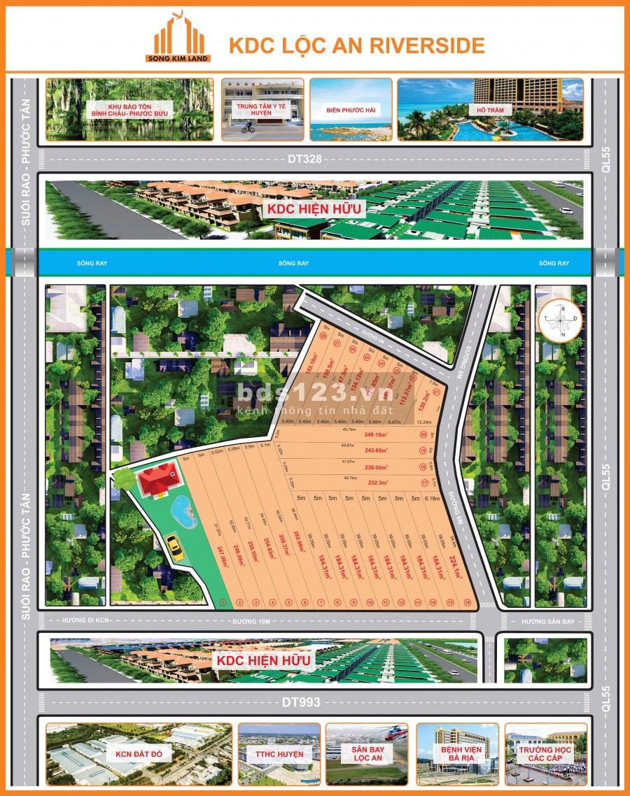 Mở bán Lộc An Riverside - Mặt tiền đường Long Đức-Lộc An, 4tr/m2 thổ cư 100% PKD 0903 066 813 chuyên đất láng dài