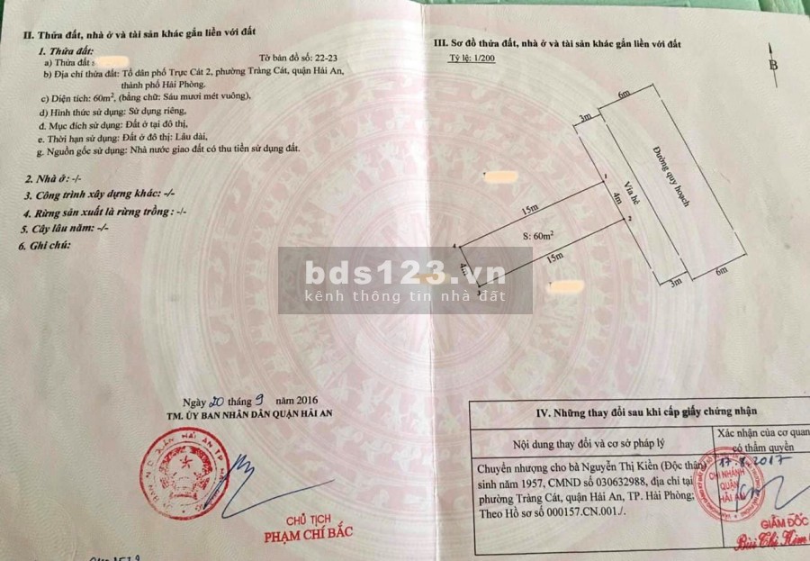 Hàng chuẩn nét ạ!!! Bán đất Tđc Tràng Cát-Hải An-HP - diện tích:60