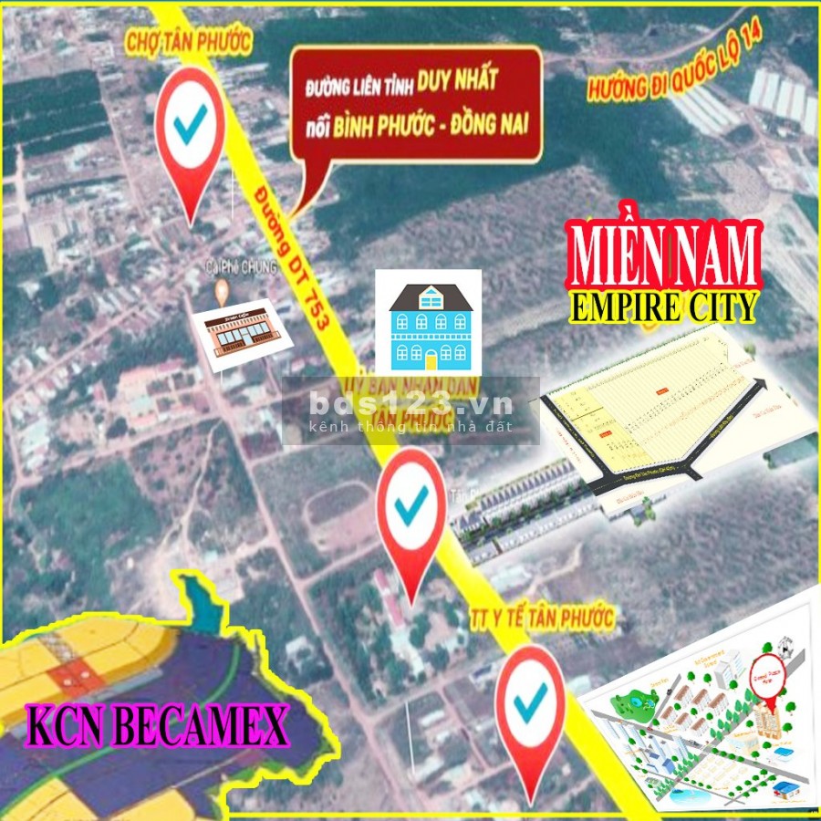 Bán đất gần kcn becamex Đồng Phú, hỗ trọ vay ngân hàng, lh 0968887552
