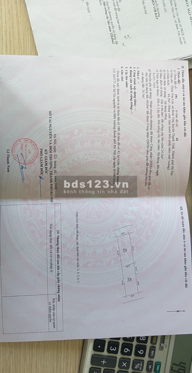 Cần bán lô đất tái định cư Bình Yên, Hòa Lạc, Hà Nội, sổ đỏ vĩnh viễn