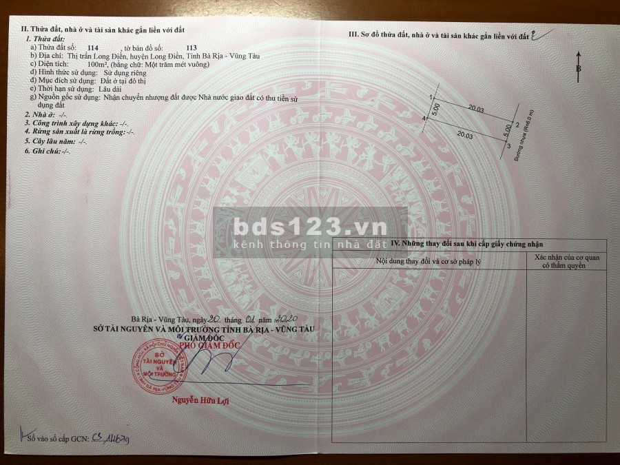 Bán Lô Đất 100m2 Full Thổ Cư Chính Chủ Giá 1.5 tỷ