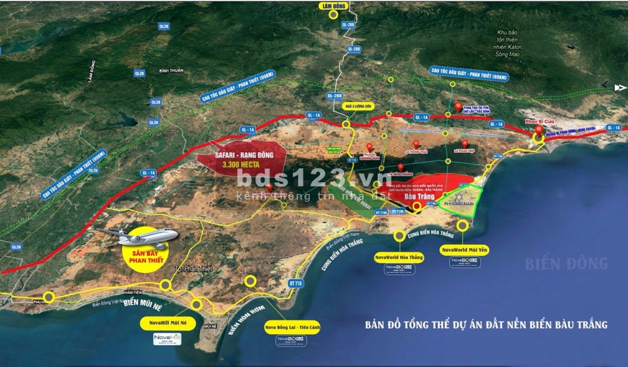 Đất mặt biển, thương mại dịch vụ, gần sân bay, cao tốc, giá đầu tư