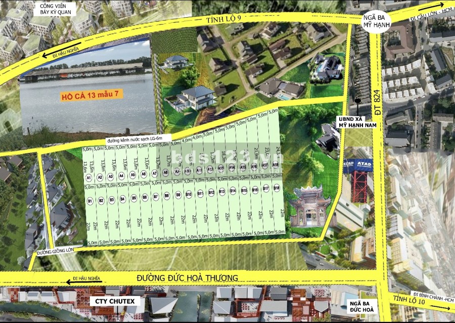 Bán Nhanh Đất Mỹ Hạnh Nam View hồ 13 Mẫu, khu dân cư lk hồ sinh thái Mỹ Hạnh Nam