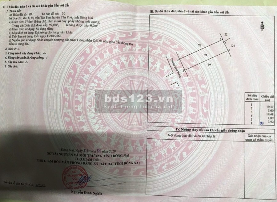 Chính chủ bán gấp đất thị trấn Trung tâm Huyện Giá 600 Triệu sổ sẳn