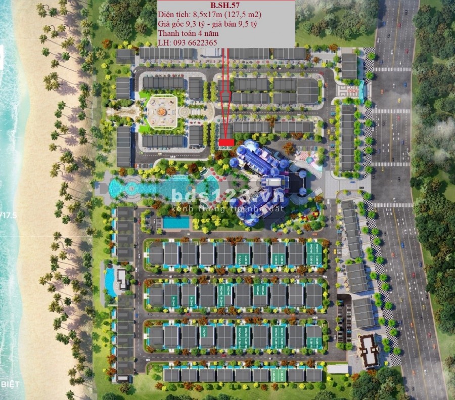 Bán căn shophouse mặt tiền đường Ven Biển dự án Wonderland Hồ Tràm, lợi nhuận 60tr/ tháng