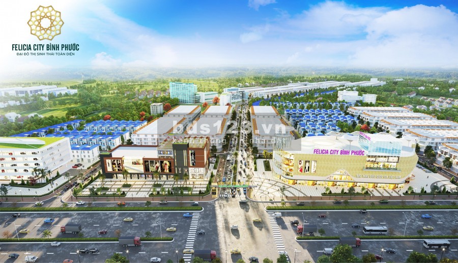 Bán đất mặt tiền đường ĐT741 khu đô thị Felicia City Bình Phước giá chỉ từ 450tr/nền 100m full thô cư