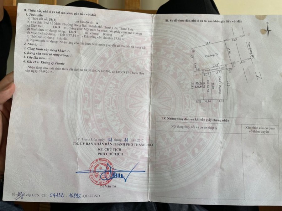 Cần tiền bán cắt lỗ, lô đất Đông Hải, thành phố Thanh Hoá, sang tên ngay