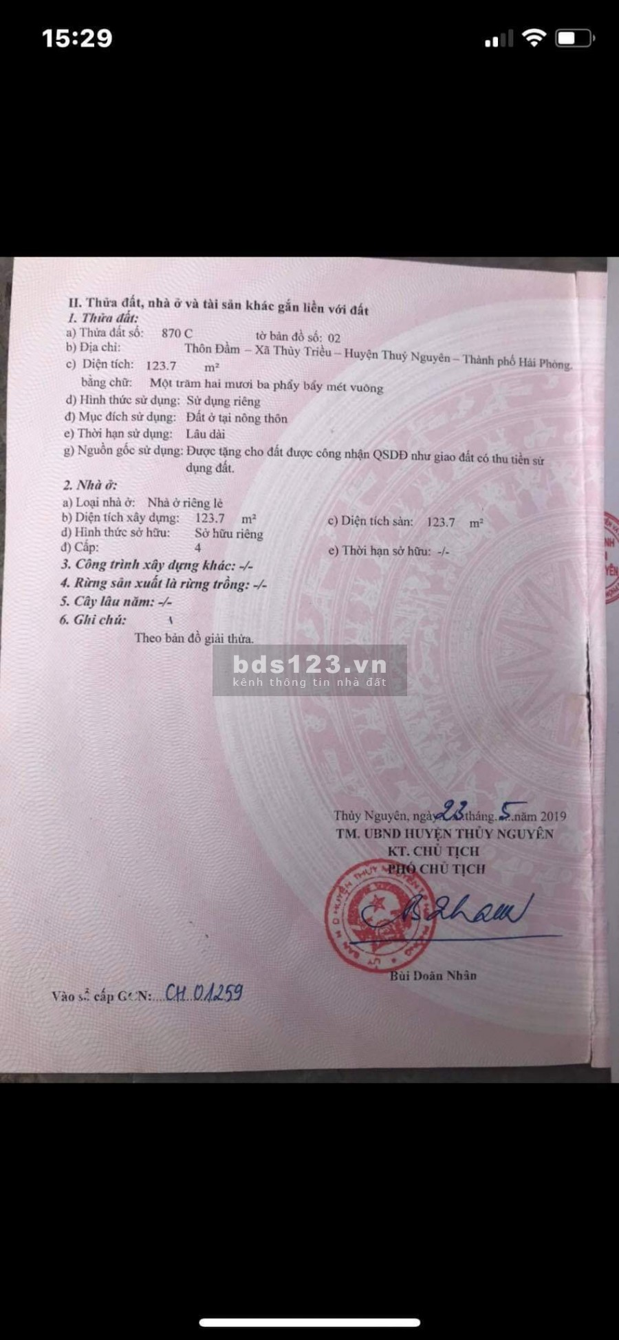 Bán đất tặng nhà xưởng Trung Hà Thủy Nguyên Hải Phòng, giá bán 1.95 tỷ