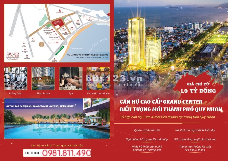 Chỉ với 38tr/m2 sở hữu căn hộ đẳng cấp tiêu chuẩn 5 sao Grand Center