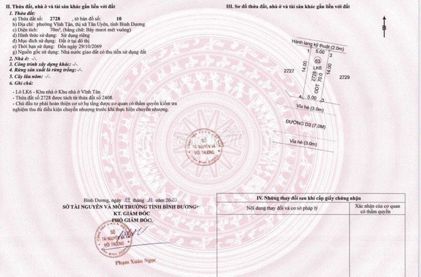 Bán gấp lô đất ngay chợ Vĩnh Tân, thổ cư 100%, đường xã rộng rãi