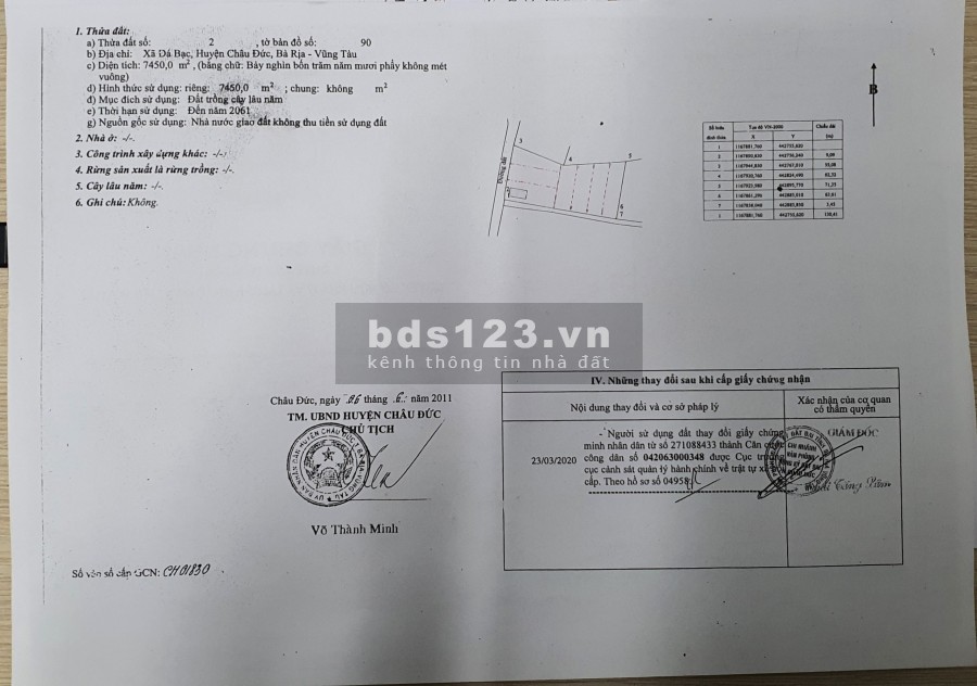 Đất nền giáp TP Bà Rịa, 1000m2. Hương lộ 2. Giá chỉ 1.8tr/m. Mua đất tặng 1 cây vàng. Chỉ còn 01 lô cuối cùng