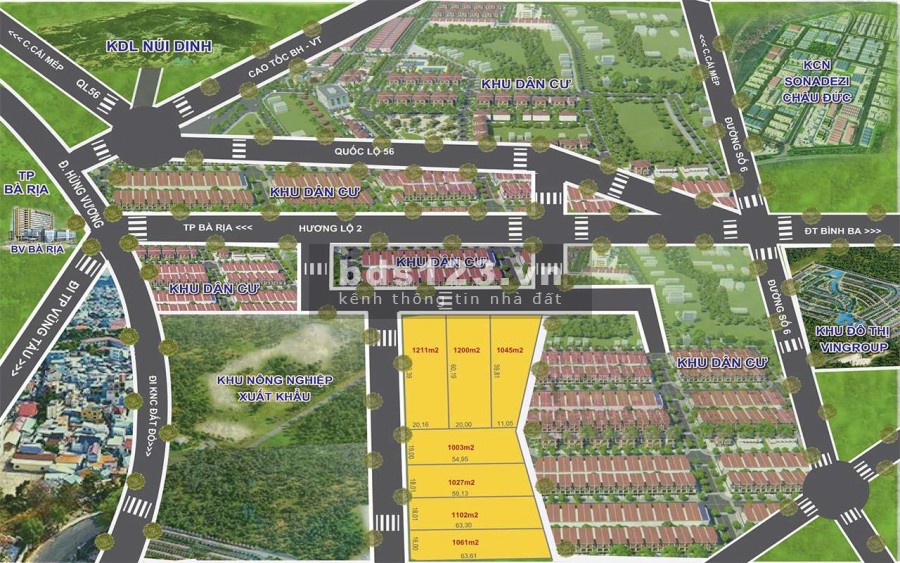 Đất nền giáp TP Bà Rịa, 1000m2. Hương lộ 2. Giá chỉ 1.8tr/m. Mua đất tặng 1 cây vàng. Chỉ còn 01 lô cuối cùng