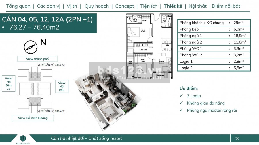 Quỹ tầng 7, 11, 20 mới nhất tòa F - 3P và 4P đẹp nhất dự án hỗ trợ 75% LS 0% 18 tháng CK 5,5%