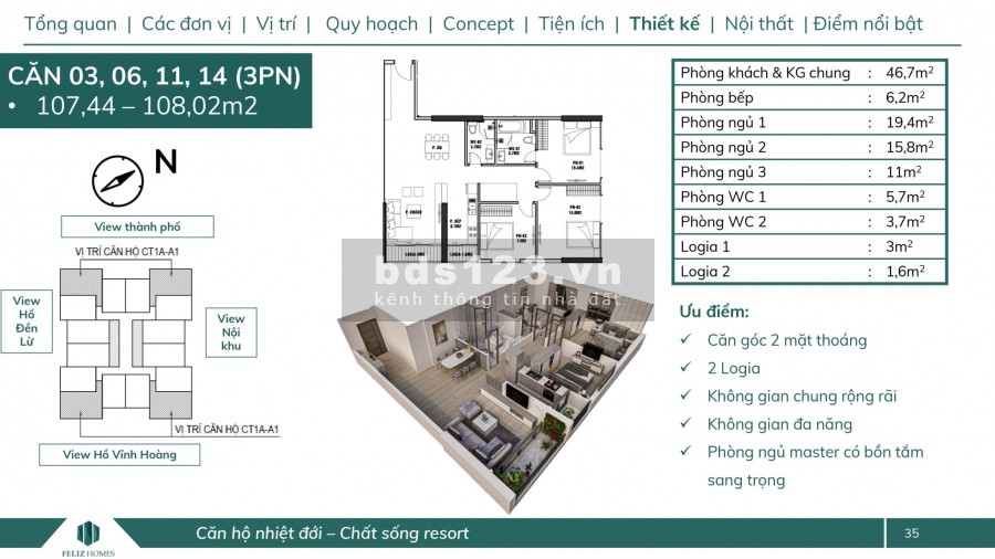 Quỹ tầng 7, 11, 20 mới nhất tòa F - 3P và 4P đẹp nhất dự án hỗ trợ 75% LS 0% 18 tháng CK 5,5%