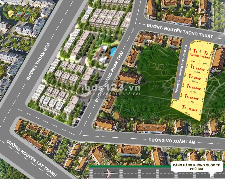 Bán đất mới phân lô tuyệt đẹp đầu đường Nguyễn Trọng Thuật, Phú Bài, lh 0346229509