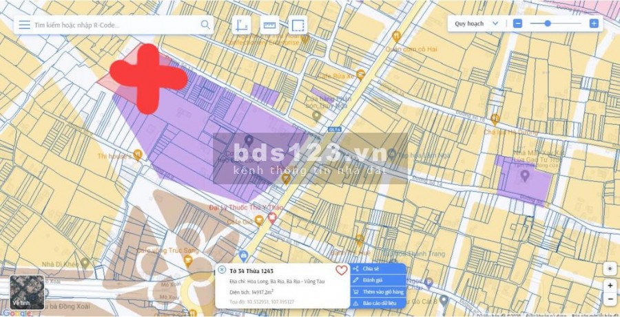 Bán đất thành phố Bà Rịa, mt đường 45m, sổ riêng, thổ cư 100%
