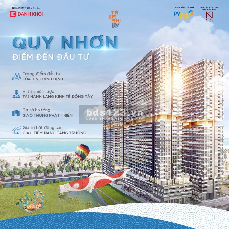 Căn hộ biển sở hữu vĩnh viễn KDL Kỳ Co Eo Gió, chỉ 1,39 tỷ, thanh toán 20% đến khi nhận nhà