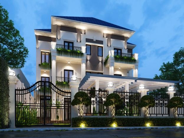Biệt Thự Sân vườn Quận 7 500m2 Nguyễn Văn Linh, 3 tầng đúc kiên cố