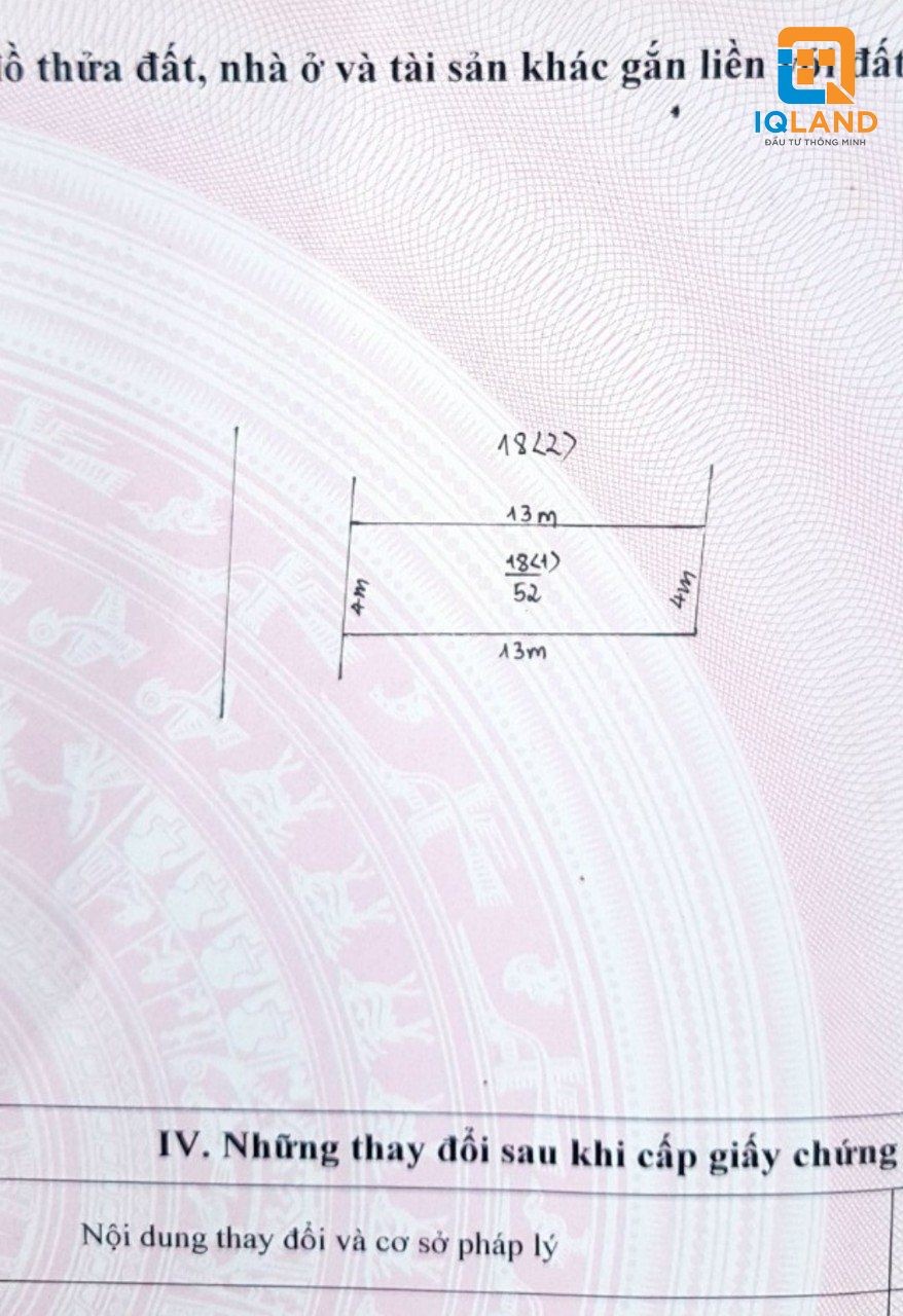 Chính chủ tôi bán đất 52m2 tại Lương Nỗ xã Tiên Dương Đông Anh Hà Nội.