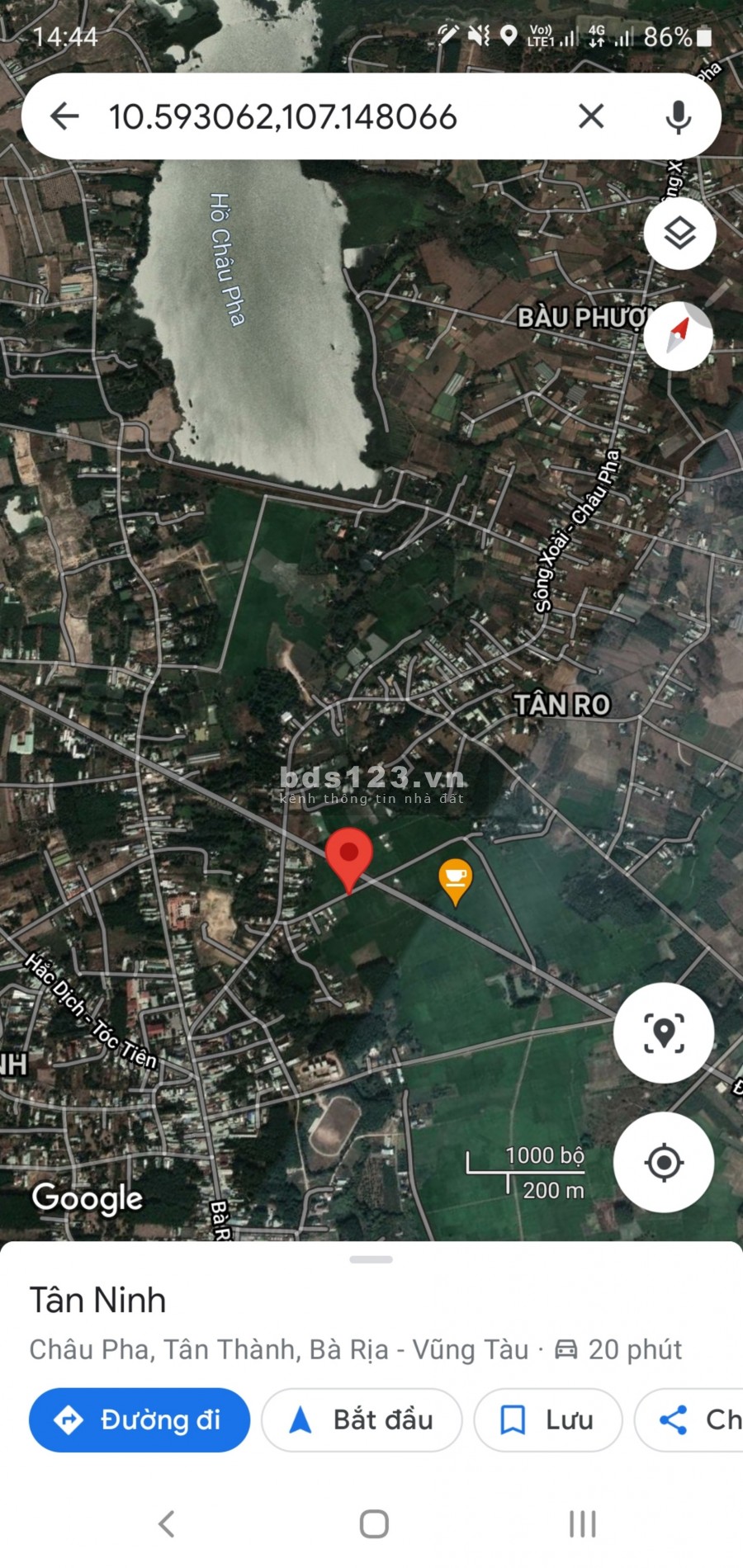 Đất nền thị xã Phú Mỹ, full thổ cư, gần khu hành chính, giá 1.4 tỷ