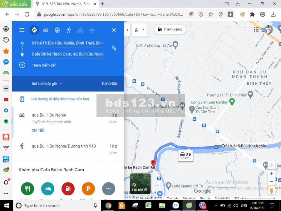 Bán 1.614 m2 mặt tiền Đường Tỉnh lộ 918 (đường Bùi Hữu Nghĩa) phường Long Hoà, Quận Bình Thuỷ, Thành Phố Cần Thơ