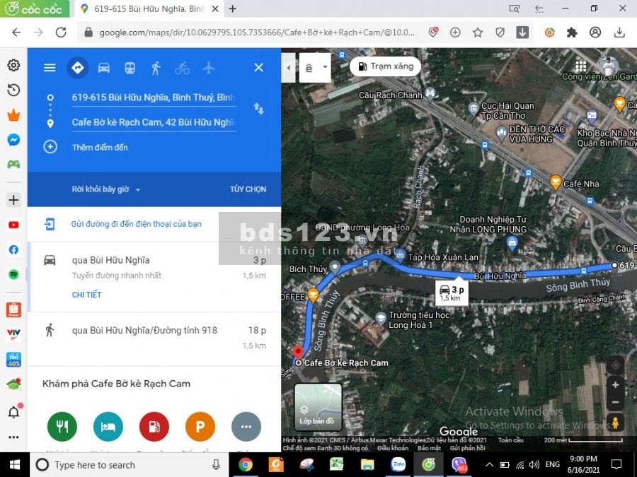 Bán 1.614 m2 mặt tiền Đường Tỉnh lộ 918 (đường Bùi Hữu Nghĩa) phường Long Hoà, Quận Bình Thuỷ, Thành Phố Cần Thơ