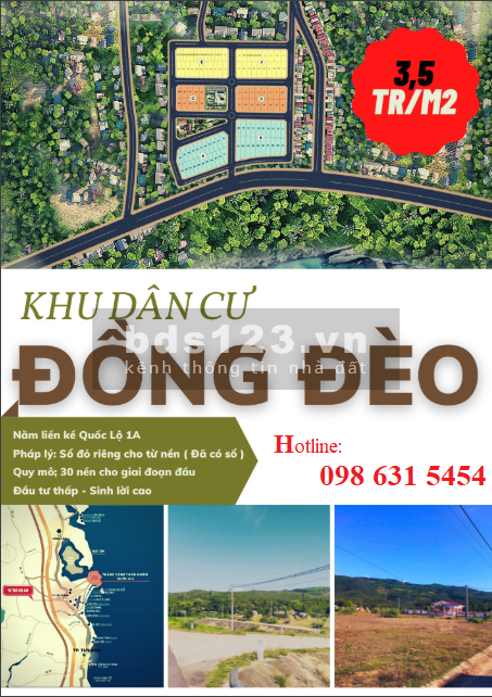 KDC Đồng Đèo - Phú Yên - cơ hội đầu tư không thể bỏ qua. LH 098 631 5454