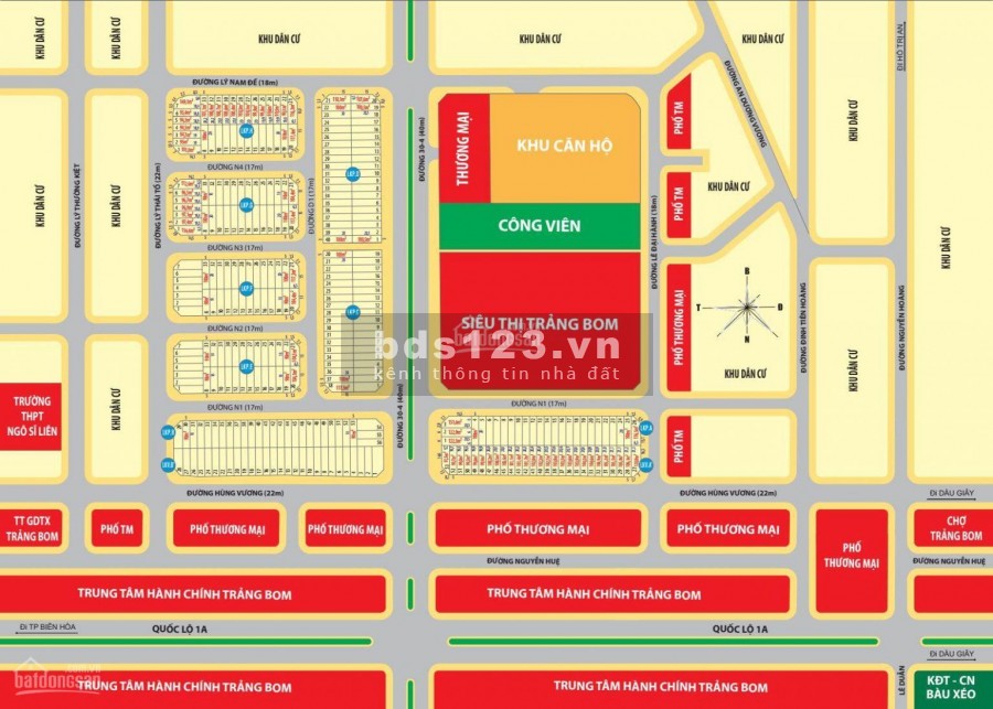 Tôi chính chủ cần bán lô đất trong dự án Khu Đô Thị Trảng Bom, mặt tiền đường Hùng Vương, 30/4. LH: 0933.507.009