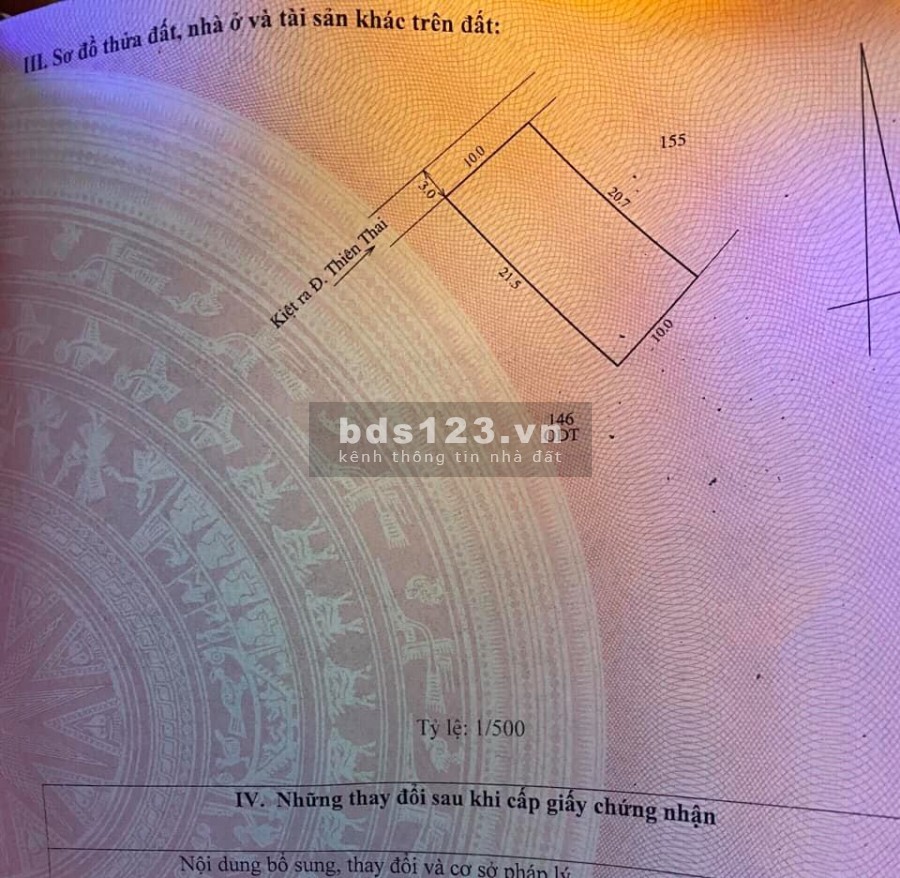 Cần bán đất kiệt ô tô Khải Định, dt 211m2, chỉ 9 triệu/m2, lh 0702788074 Ms Vân
