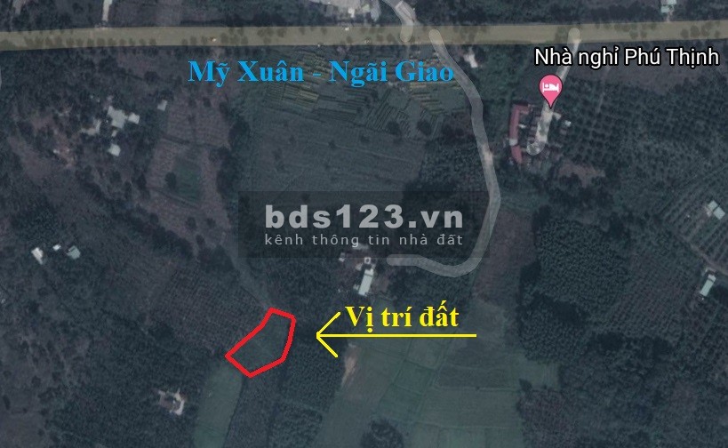 1,2 sào đất view suối cách trục chính Mỹ Xuân - Ngãi Giao 200m, đã tách sẵn sổ riêng