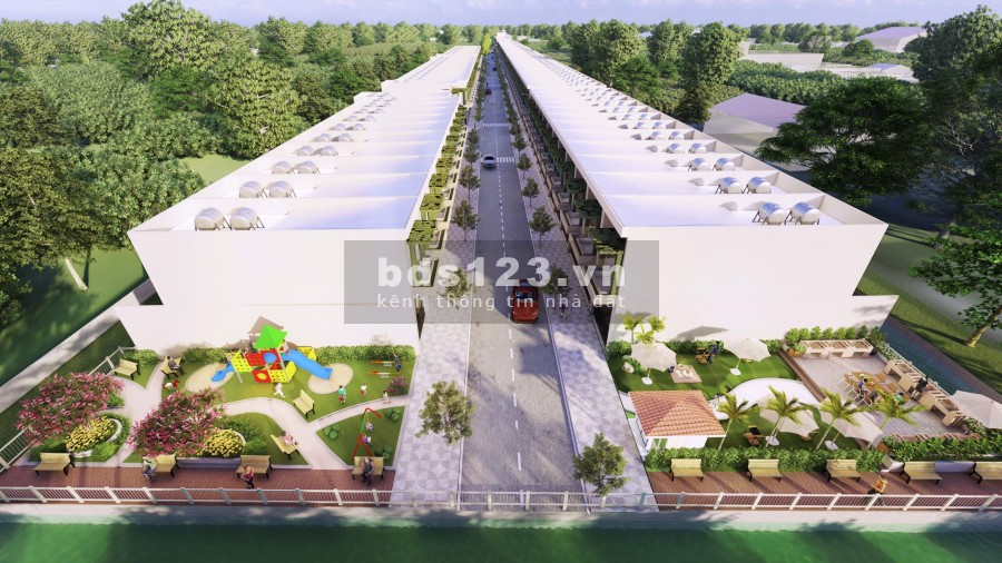 Bán nhà phố liền kề mặt tiền QL1A gần trường ĐH Võ Trường Toản tỉnh Hậu Giang