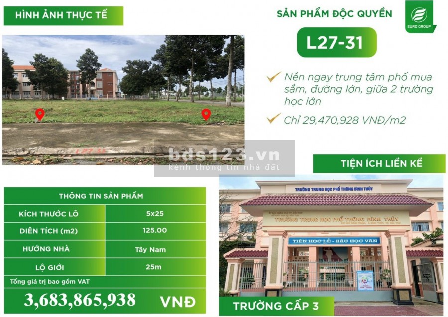 Nền Stella Cần Thơ cực ngon chiết khấu cao, diện tích 110m2, sổ sẵn