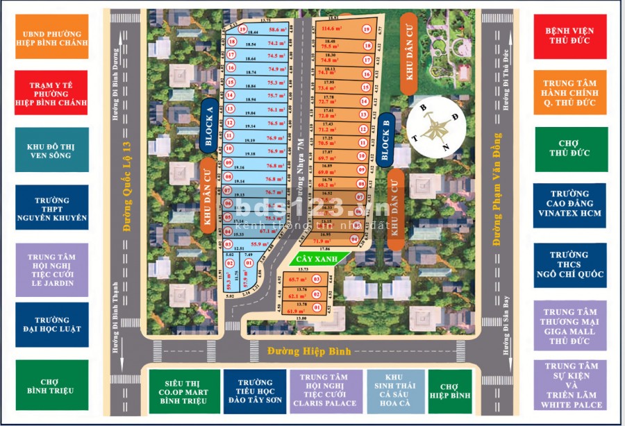 Khu Dân Cư Hiệp Bình, phường Hiệp Bình Phước, Thủ Đức, giá 70 triệu/m2