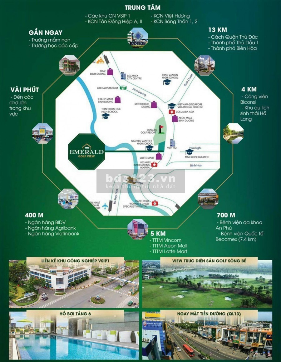 The Emerald Golf View chính sách đột phá 5% Đợt 1, lh 0933710639