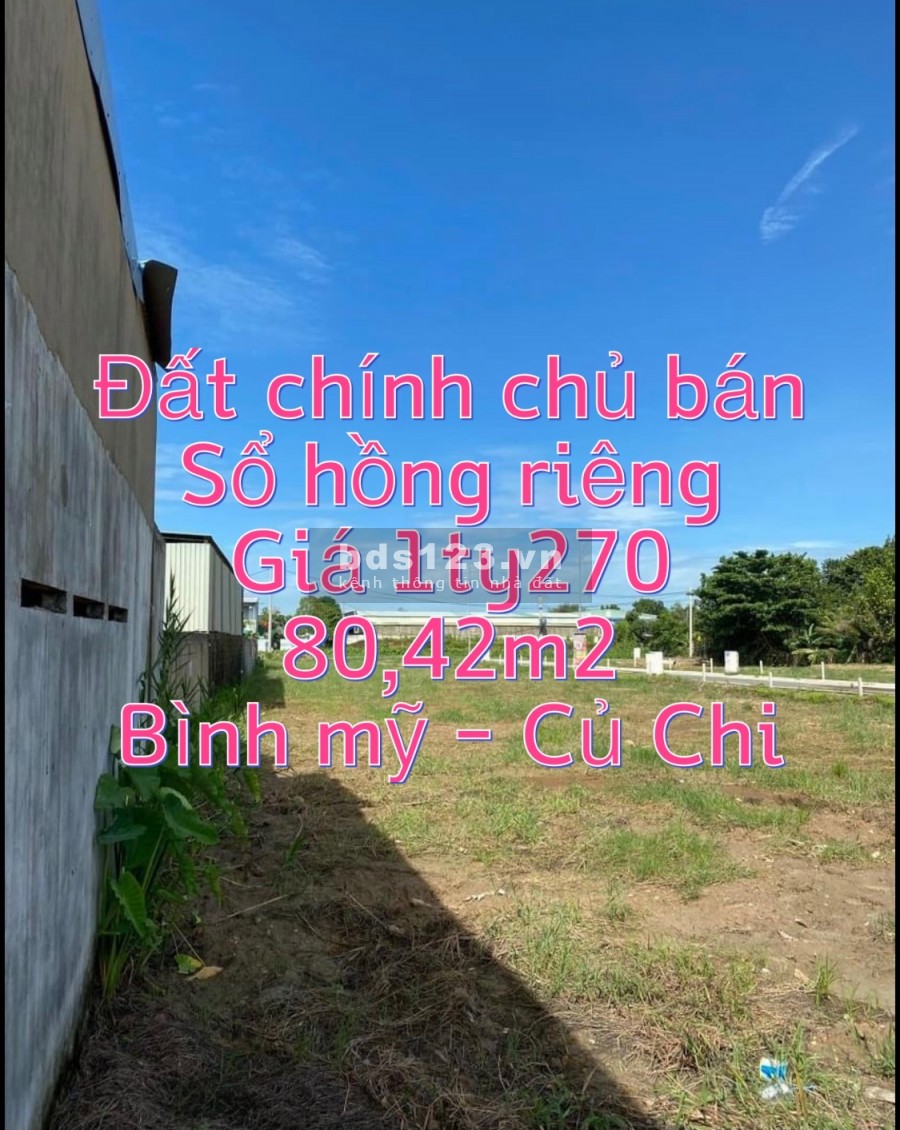 Mùa Dịch giảm giá sốc đất Củ Chi, sổ riêng. giá bán 1.27 tỷ, lhcc, full thổ cư