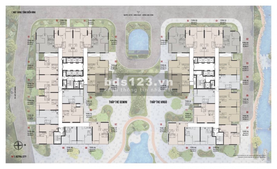 Cán hộ cao cấp Astral City mặt tiền Quốc Lộ 13, không gian xanh mát