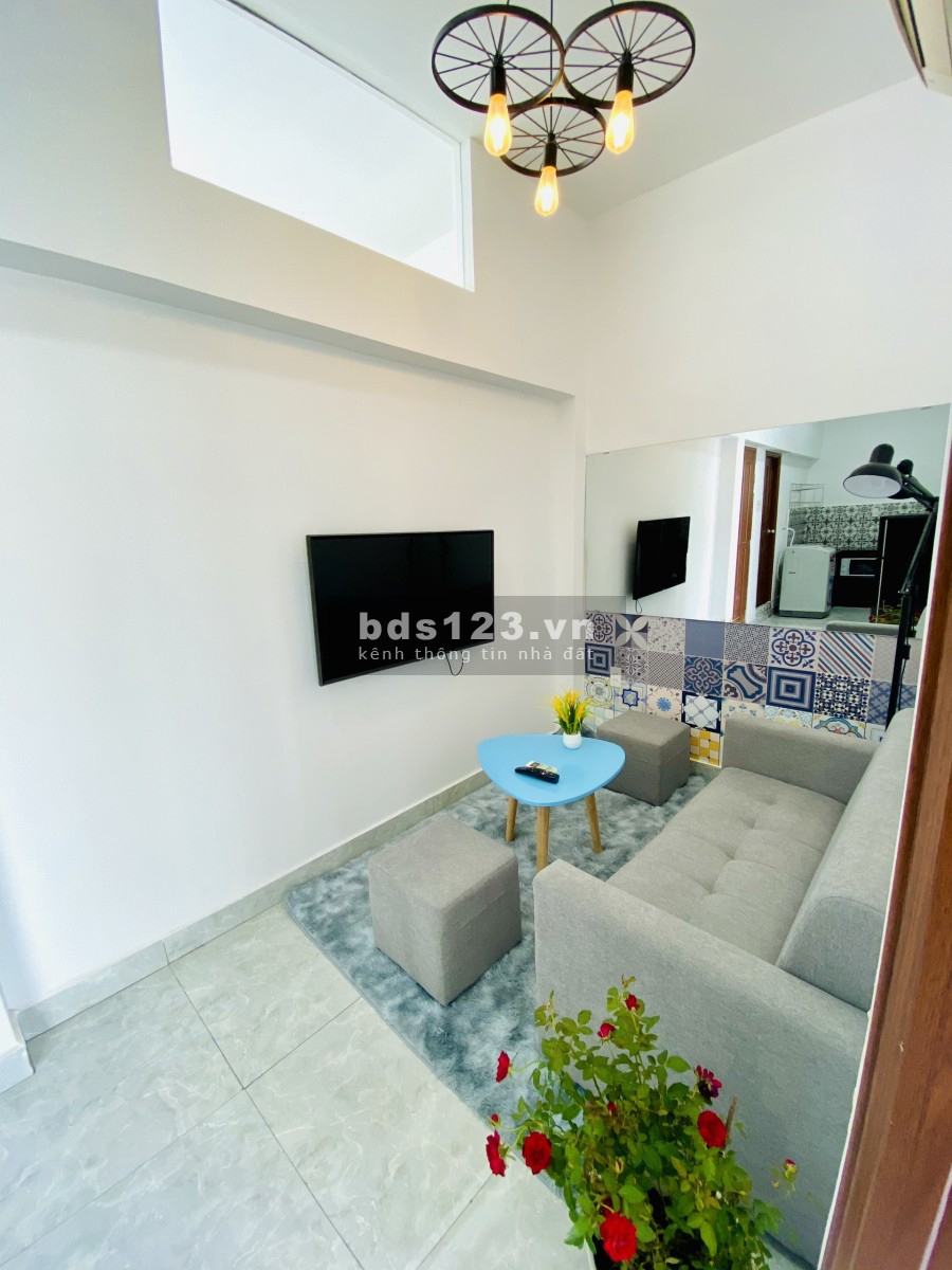 Cho thuê căn hộ đầy đủ nội thất gần 60m2- 2PN- Bình Thạnh, gần ngã tư Hàng Xanh