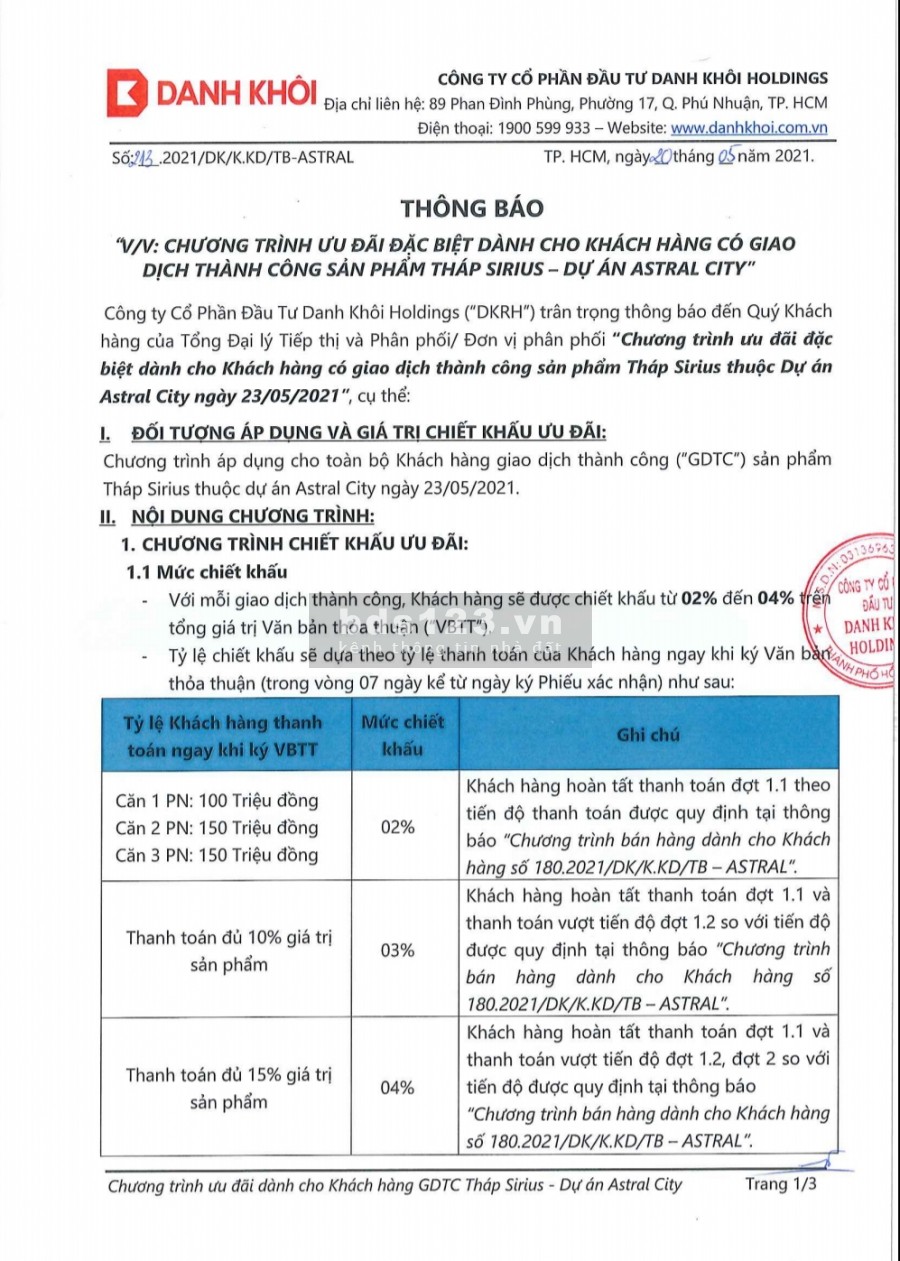 Cán hộ cao cấp Astral City mặt tiền Quốc Lộ 13, không gian xanh mát