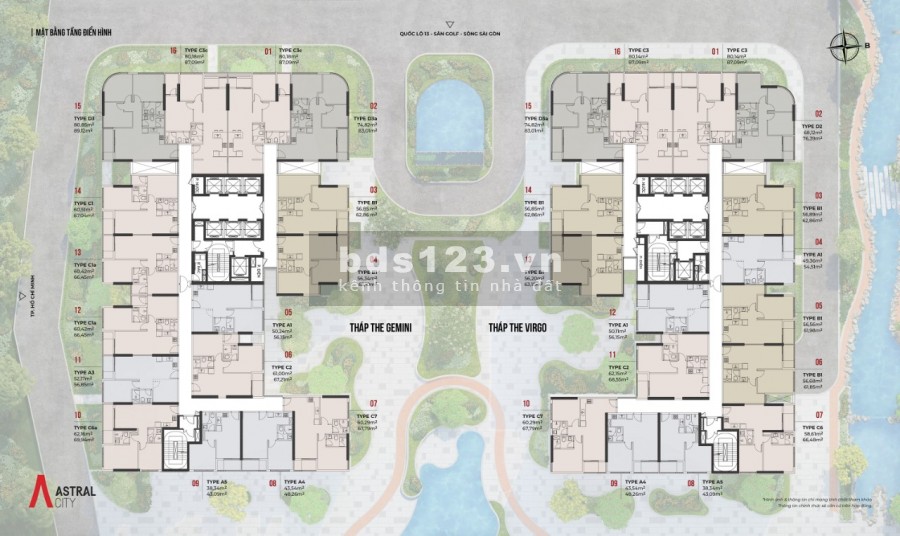 Cán hộ cao cấp Astral City mặt tiền Quốc Lộ 13, không gian xanh mát