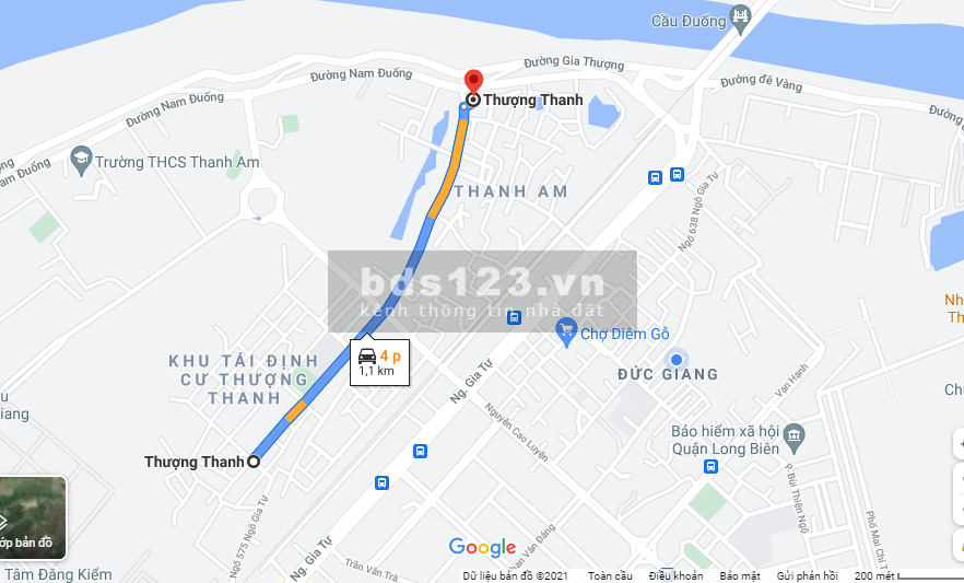 Cần bán gấp 68m2 đất mặt phố Thanh Am mặt tiền rộng giá 5,4 tỷ