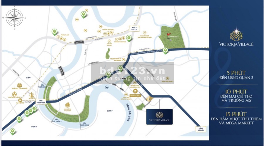 Căn hộ view sông Victoria Village trung tâm Quận 2 diện tích 82m2, 3PN giá 4ty7, LH 083 555 8886