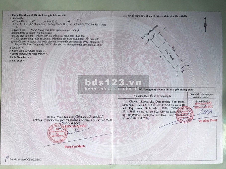 Trung tâm thị xã Phú Mỹ, Phước Hòa, giá 950tr đất thực giá thực