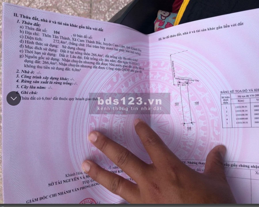 Đất full thổ cư mặt tiền Văn Cao, Hướng Đầm, giá rẻ nhất thị trường, dt 266m2