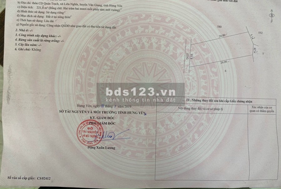Chính chủ cần bán 405m2 đất thổ cư Văn Giang gần vành đai 4, KĐT Xuân Cầu giá chỉ 12,8 triệu/m2. LH 0962886253