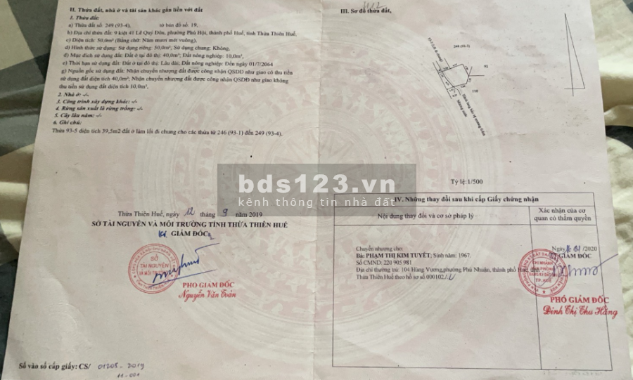 Bán Đất Kiệt - 41 Đường Lê Quý Đôn, liên hệ 0978618554, sổ sẵn