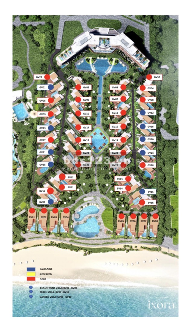 Bán biệt thự biển Ixora Hồ Tràm Strip gd1, căn villa 3PN 18 tỷ có hồ bơi, hồ Jacuzzi riêng