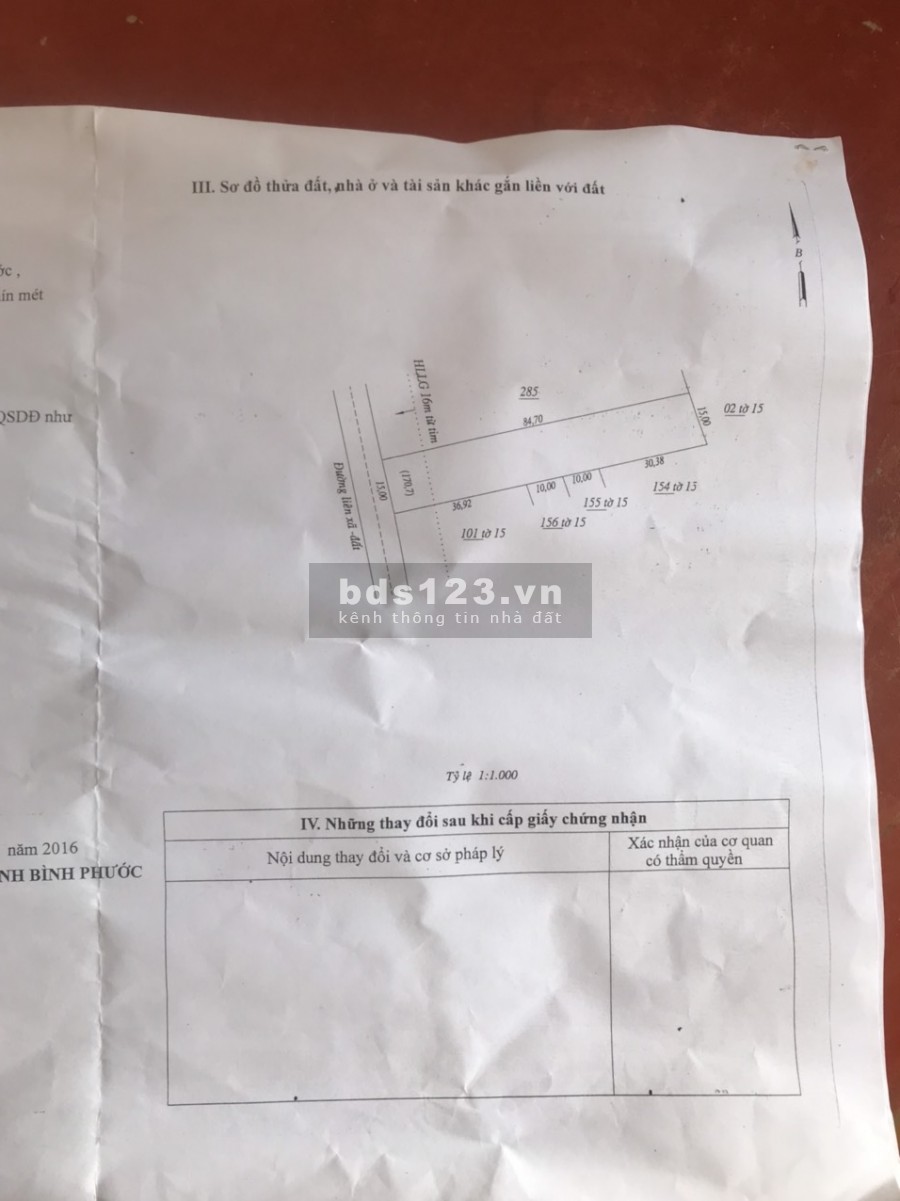 Bán gấp 15m MT xã Tân Quan Hớn Quản tỉnh Bình Phước