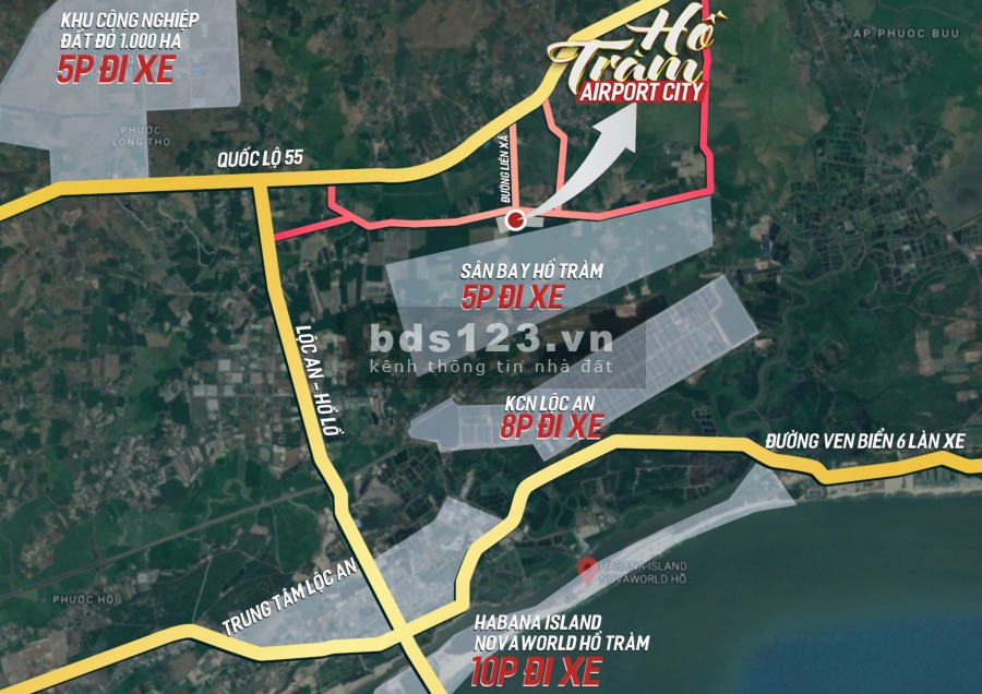 Siêu phẩm BĐS nghỉ dưỡng Hồ Tràm - Bình Châu.Chỉ từ 7 triệu/m2. Sở hữu ngay sổ đỏ, thổ cư