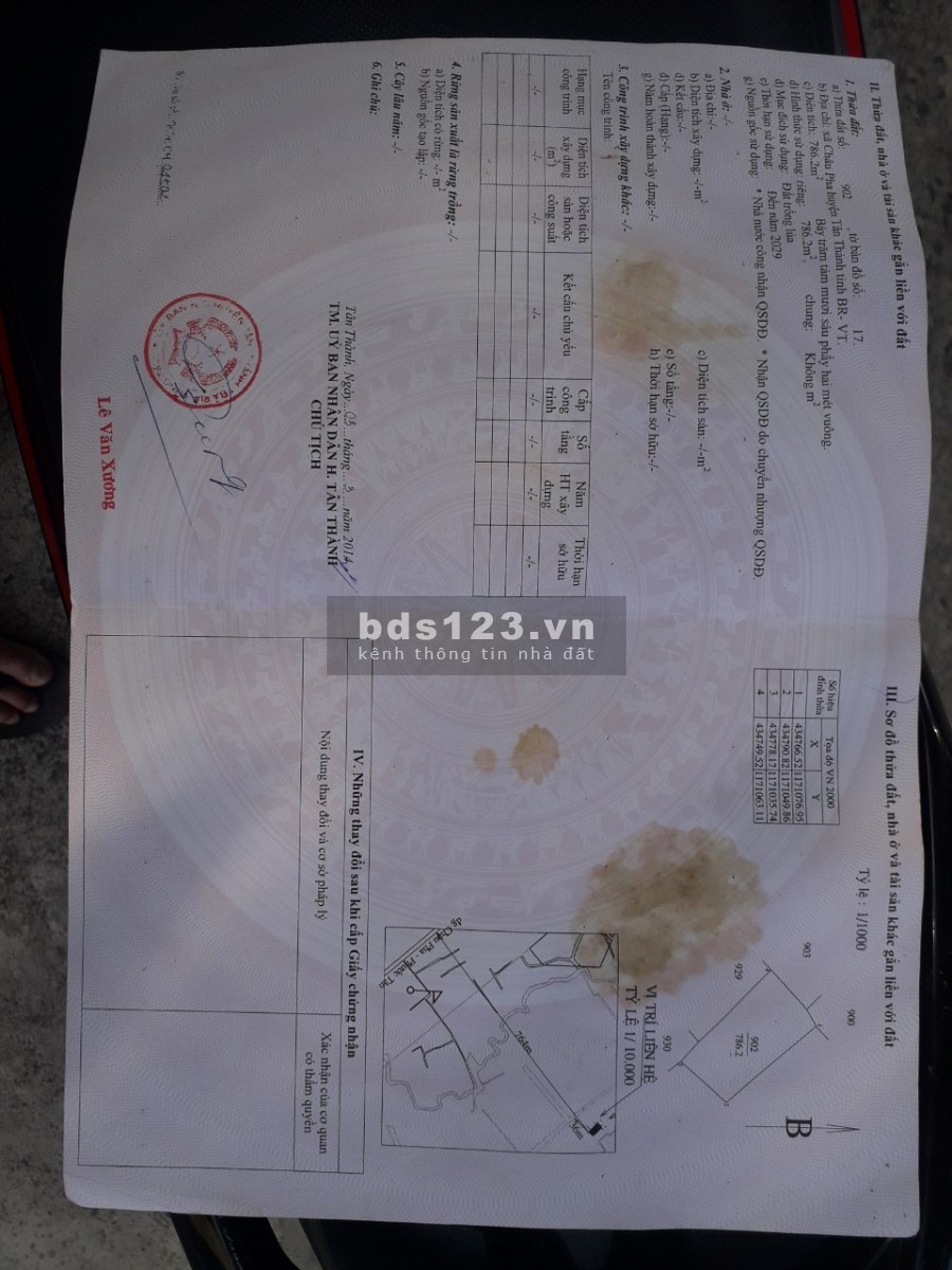 Mẹ tôi muốn bán gấp xào đất ở Châu Pha- Bà rịa- Vũng Tàu, giá bán 1.2 tỷ, lhcc