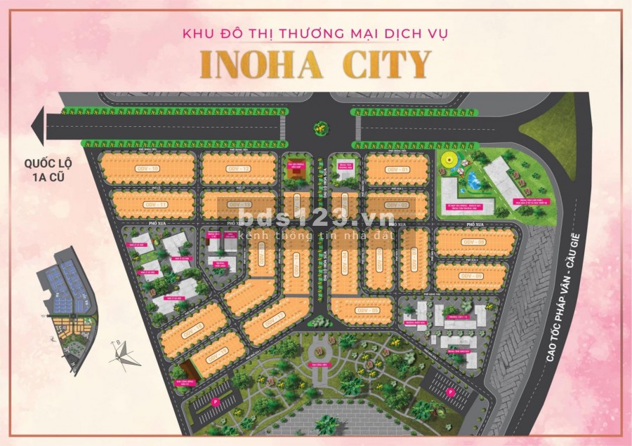 Mở bán khu đô thị dịch vụ Inoha City, diện tích 100m2, giá 25 triệu/m2